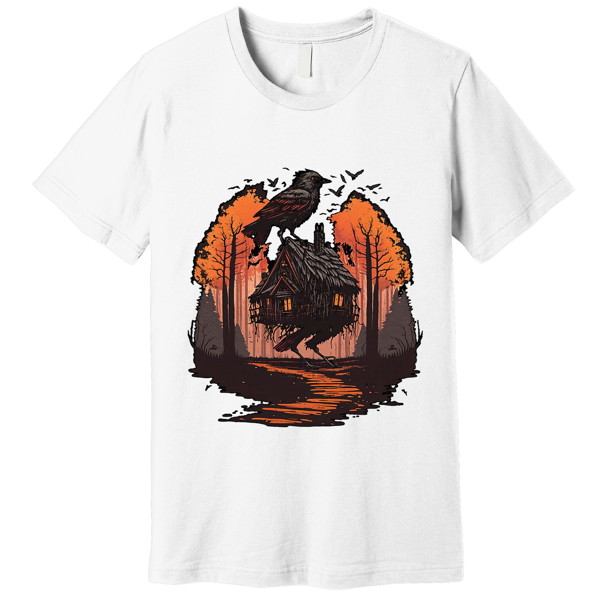 Walking House On Chicken Legs Slavic Folklore Baba Yaga Premium T-Shirt