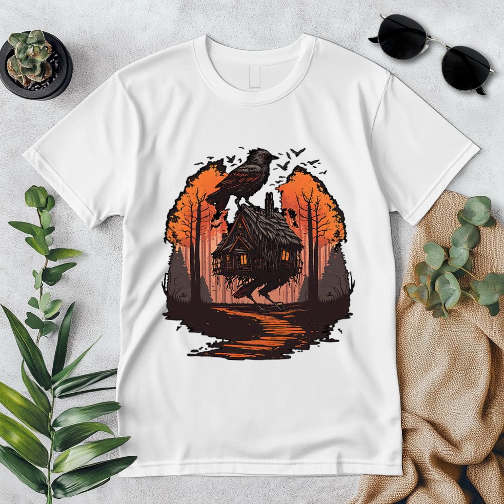 Walking House On Chicken Legs Slavic Folklore Baba Yaga Premium T-Shirt