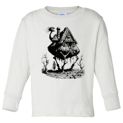 Walking House on Chicken Legs Slavic folklore Baba Yaga Art  Toddler Long Sleeve Shirt