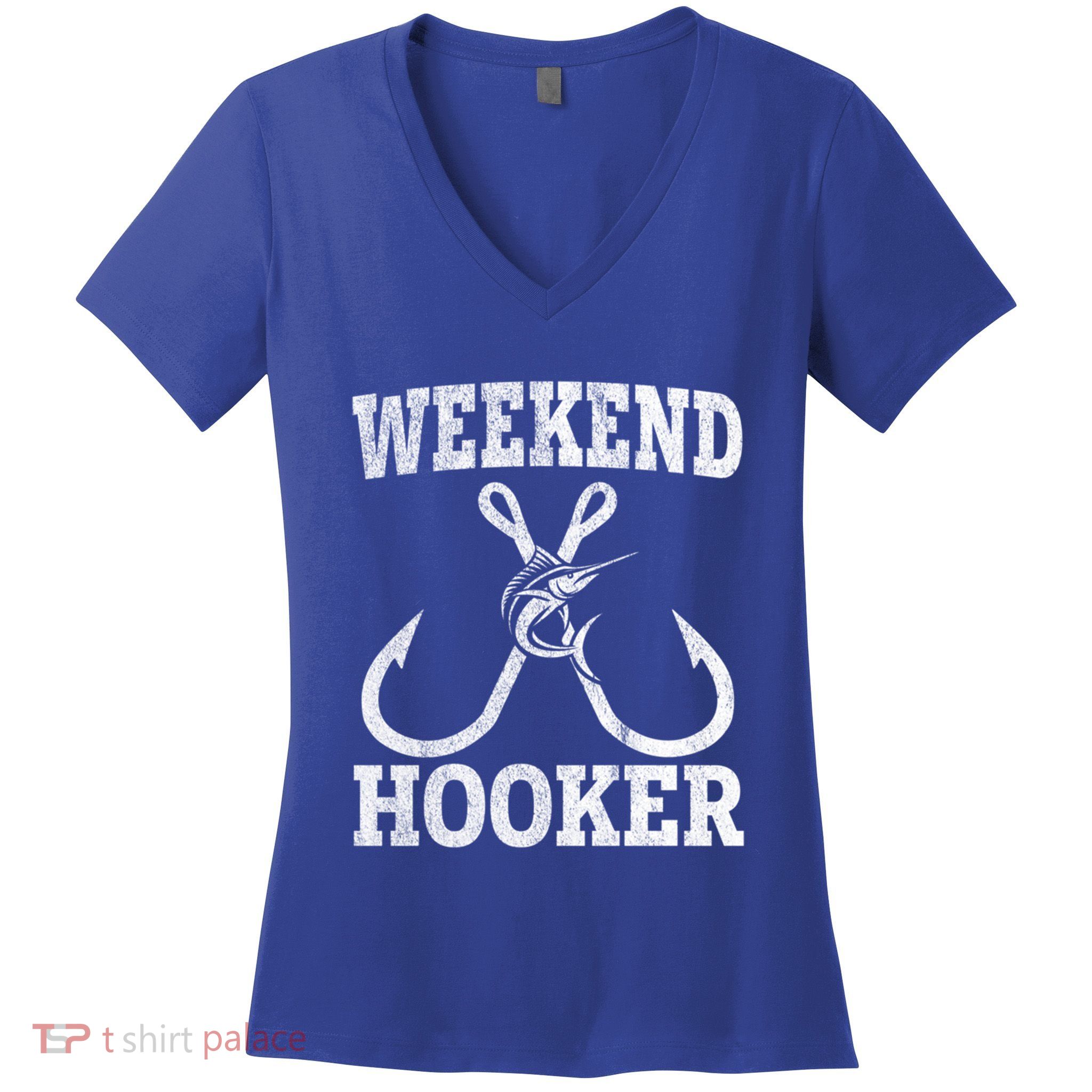 Weekend Hooker Offshore Fishing Trip For Funny Fishing Cute Gift Women's V-Neck T-Shirt