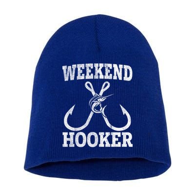 Weekend Hooker Offshore Fishing Trip For Funny Fishing Cute Gift Short Acrylic Beanie