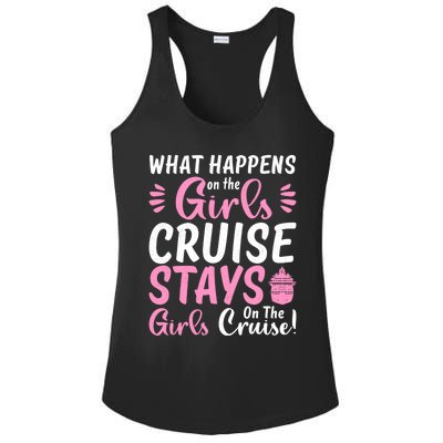 What Happens On The Cruise Stays On The Cruise Weekend Gift Ladies PosiCharge Competitor Racerback Tank