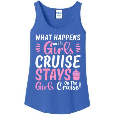 What Happens On The Cruise Stays On The Cruise Weekend Gift Ladies Essential Tank