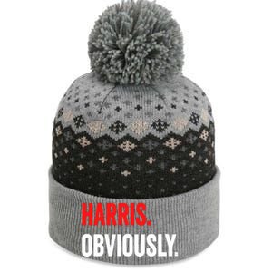 Women Harris Obviously A Vote For Kamala Harris 2024 President Gift The Baniff Cuffed Pom Beanie