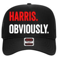 Women Harris Obviously A Vote For Kamala Harris 2024 President Gift High Crown Mesh Back Trucker Hat