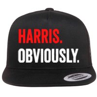 Women Harris Obviously A Vote For Kamala Harris 2024 President Gift Flat Bill Trucker Hat