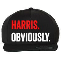 Women Harris Obviously A Vote For Kamala Harris 2024 President Gift Wool Snapback Cap