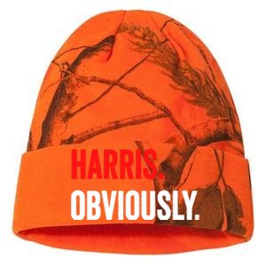 Women Harris Obviously A Vote For Kamala Harris 2024 President Gift Kati Licensed 12" Camo Beanie