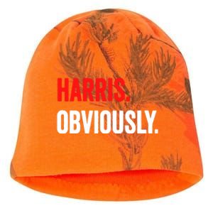 Women Harris Obviously A Vote For Kamala Harris 2024 President Gift Kati - Camo Knit Beanie