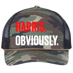 Women Harris Obviously A Vote For Kamala Harris 2024 President Gift Retro Rope Trucker Hat Cap