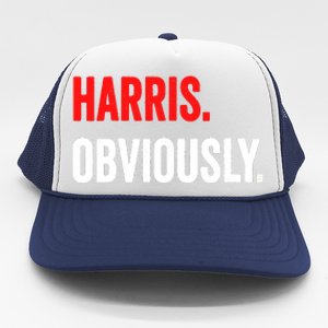 Women Harris Obviously A Vote For Kamala Harris 2024 President Gift Trucker Hat