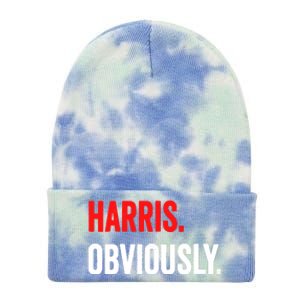 Women Harris Obviously A Vote For Kamala Harris 2024 President Gift Tie Dye 12in Knit Beanie