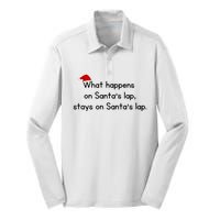 What Happens On Santa's Lap,stays On Santa's Lap. Silk Touch Performance Long Sleeve Polo