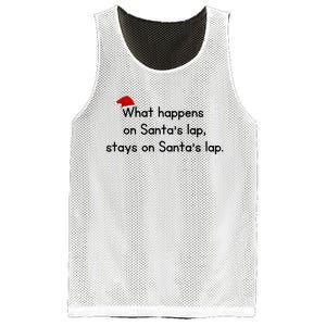 What Happens On Santa's Lap,stays On Santa's Lap. Mesh Reversible Basketball Jersey Tank