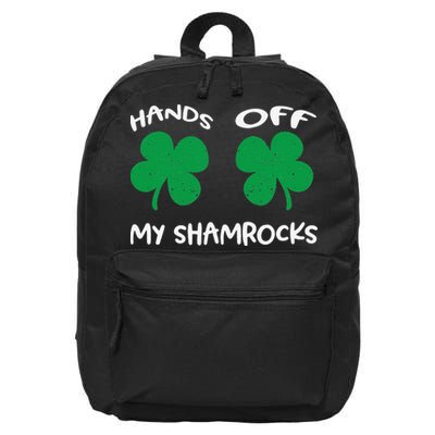 Womens Hands OFF My Shamrocks St. Patrick's Day Celebration 16 in Basic Backpack