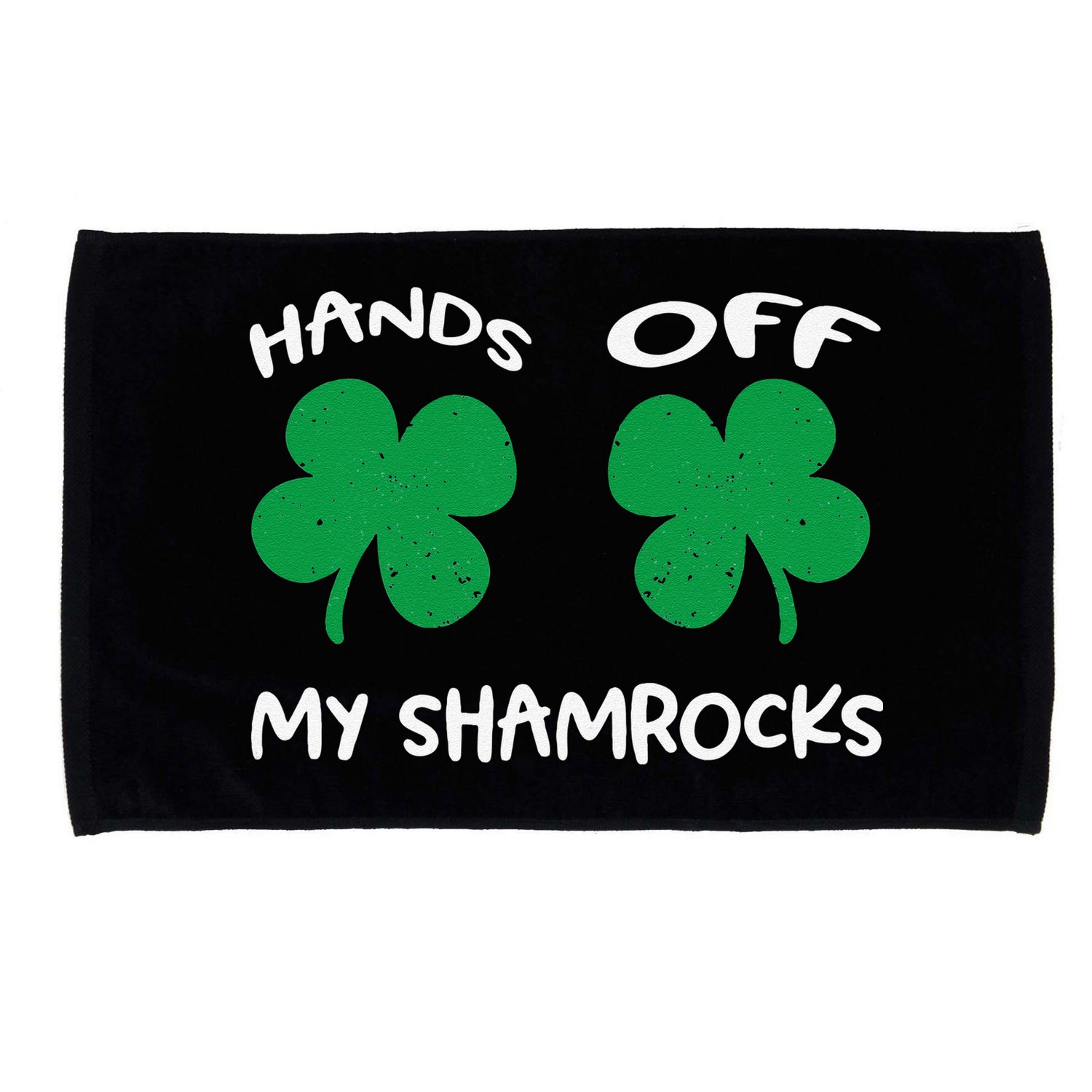 Womens Hands OFF My Shamrocks St. Patrick's Day Celebration Microfiber Hand Towel
