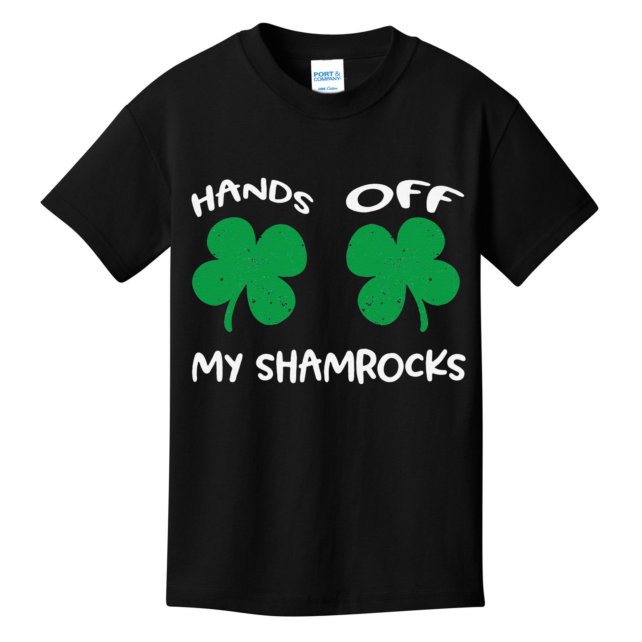 Womens Hands OFF My Shamrocks St. Patrick's Day Celebration Kids T-Shirt