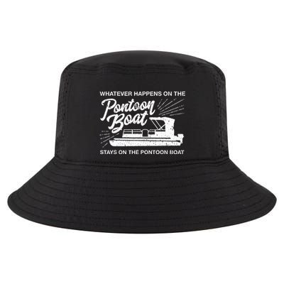 What Happens On The Pontoon Boat Captain Cool Comfort Performance Bucket Hat