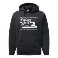 What Happens On The Pontoon Boat Captain Performance Fleece Hoodie