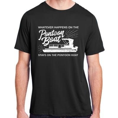 What Happens On The Pontoon Boat Captain Adult ChromaSoft Performance T-Shirt