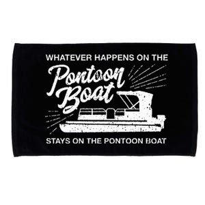 What Happens On The Pontoon Boat Captain Microfiber Hand Towel