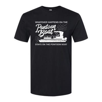 What Happens On The Pontoon Boat Captain Softstyle CVC T-Shirt