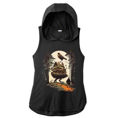 Walking House On Chicken Legs Slavic Folklore Baba Yaga Art Ladies PosiCharge Tri-Blend Wicking Draft Hoodie Tank