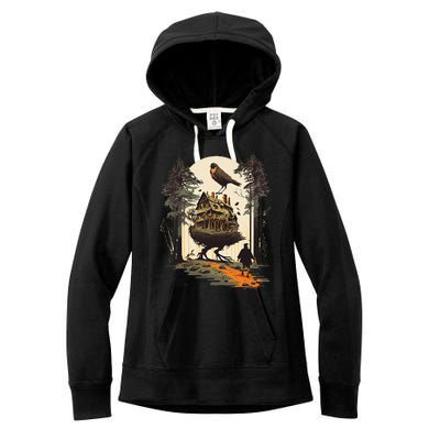 Walking House On Chicken Legs Slavic Folklore Baba Yaga Art Women's Fleece Hoodie