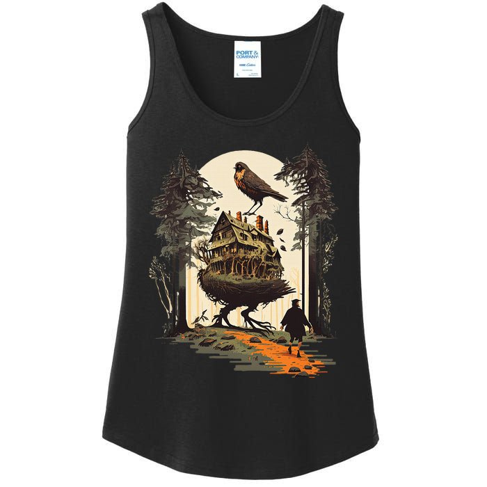 Walking House On Chicken Legs Slavic Folklore Baba Yaga Art Ladies Essential Tank