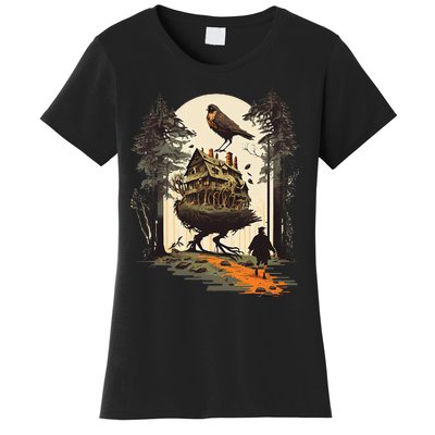 Walking House On Chicken Legs Slavic Folklore Baba Yaga Art Women's T-Shirt