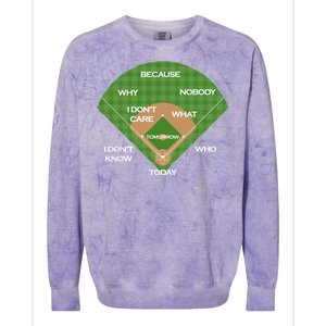 Who's on First Baseball Diamond Fielding Card Colorblast Crewneck Sweatshirt