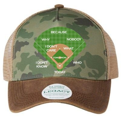 Who's on First Baseball Diamond Fielding Card Legacy Tie Dye Trucker Hat