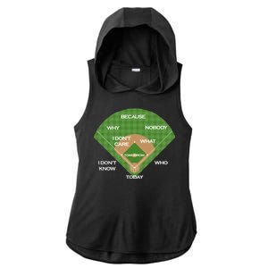 Who's on First Baseball Diamond Fielding Card Ladies PosiCharge Tri-Blend Wicking Draft Hoodie Tank