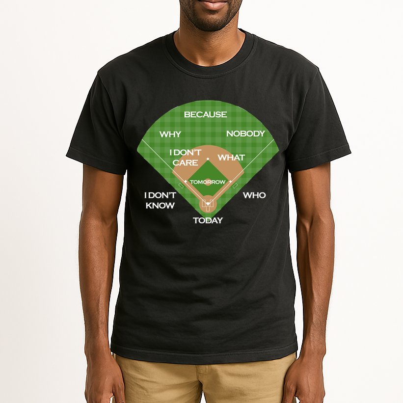 Who's on First Baseball Diamond Fielding Card Tall T-Shirt
