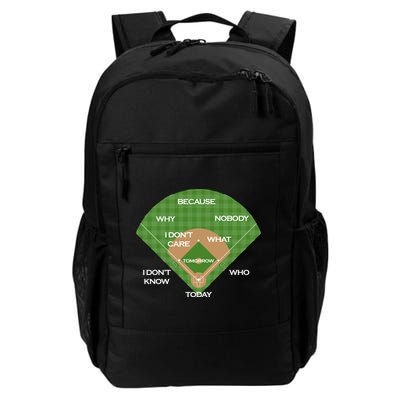 Who's on First Baseball Diamond Fielding Card Backpack