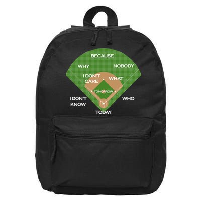Who's on First Baseball Diamond Fielding Card 16 in Basic Backpack