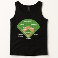 Who's on First Baseball Diamond Fielding Card Tank Top