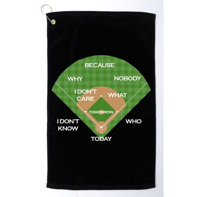 Who's on First Baseball Diamond Fielding Card Golf Towel
