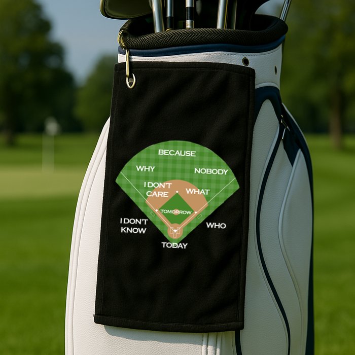 Who's on First Baseball Diamond Fielding Card Golf Towel