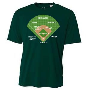 Who's on First Baseball Diamond Fielding Card Cooling Performance Crew T-Shirt