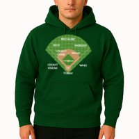 Who's on First Baseball Diamond Fielding Card Hoodie
