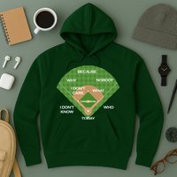 Who's on First Baseball Diamond Fielding Card Hoodie