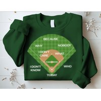 Who's on First Baseball Diamond Fielding Card Sweatshirt