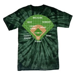 Who's on First Baseball Diamond Fielding Card Tie-Dye T-Shirt