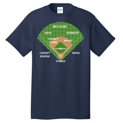 Who's on First Baseball Diamond Fielding Card Tall T-Shirt