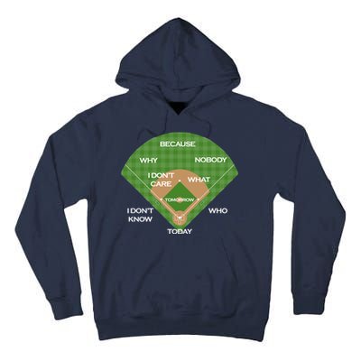 Who's on First Baseball Diamond Fielding Card Tall Hoodie