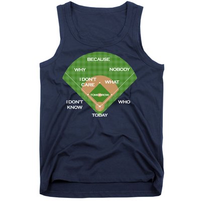 Who's on First Baseball Diamond Fielding Card Tank Top