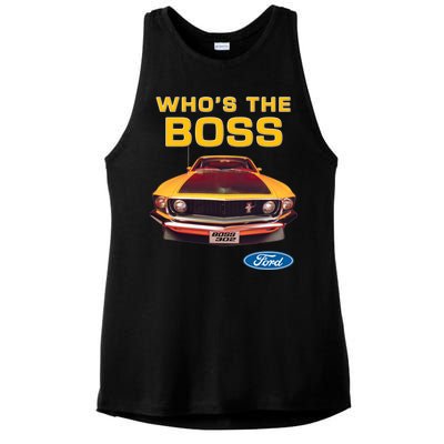 Who's The Boss Ford Mustang Ladies PosiCharge Tri-Blend Wicking Tank