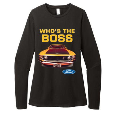 Who's The Boss Ford Mustang Womens CVC Long Sleeve Shirt