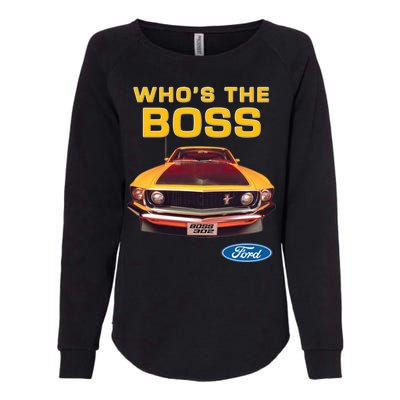 Who's The Boss Ford Mustang Womens California Wash Sweatshirt